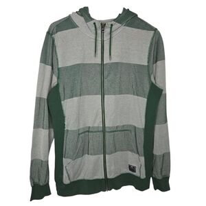 Nike Mens Retro Y2K Monochromatic Green Striped Full Zip Hooded Jacket Medium